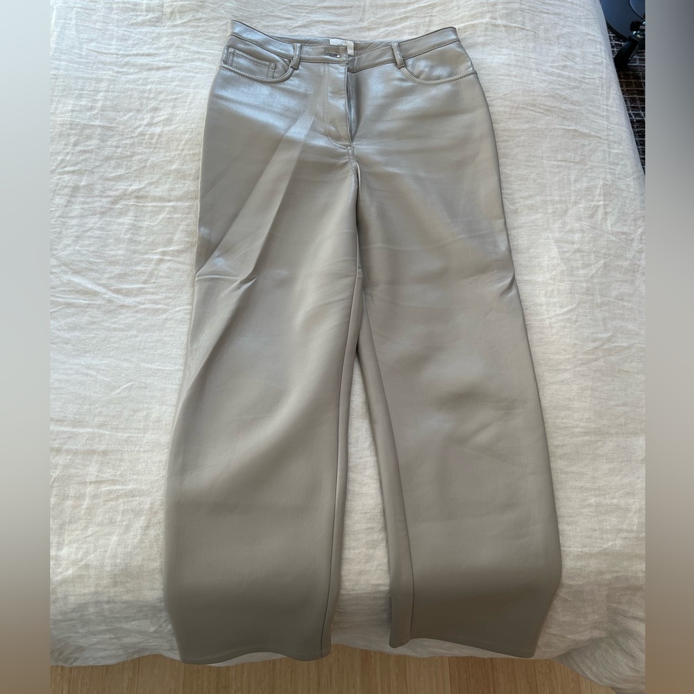 Wilfred Taupe Faux Leather Pants